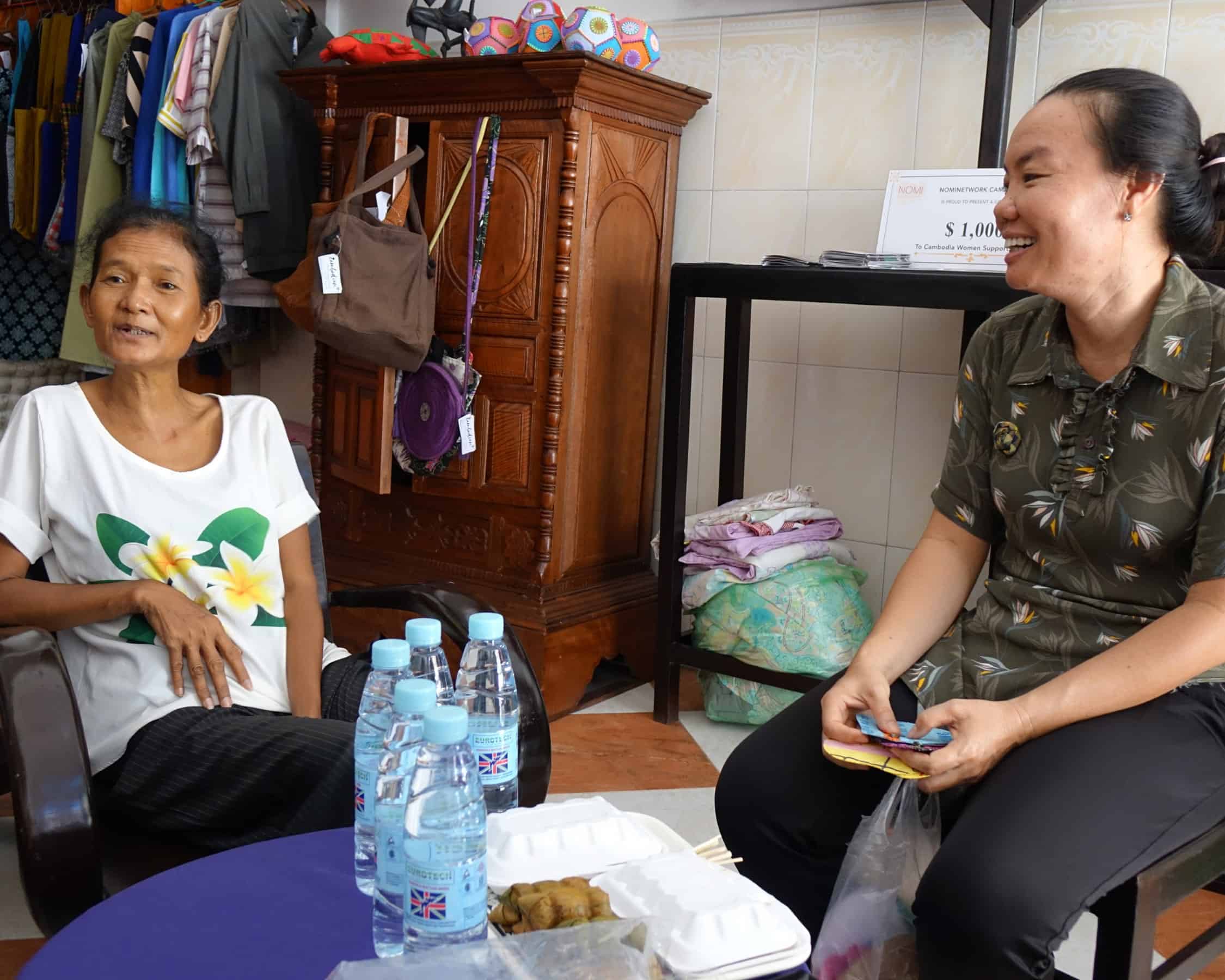 Kanary and a Cambodian Women's Support Group Member